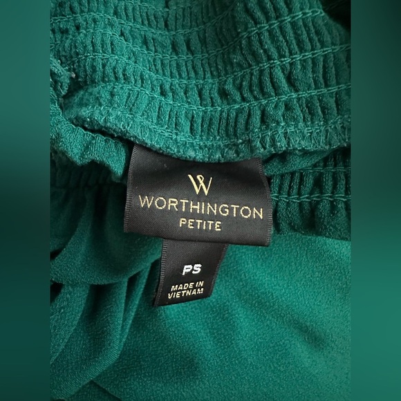 Worthington Petite Sleeveless Mock Neck Top Green PS - Picture 4 of 5